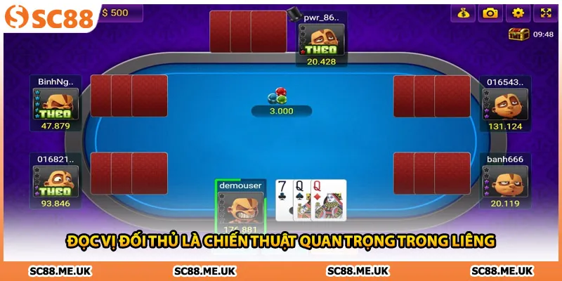 Đọc vị đối thủ là chiến thuật quan trọng trong liêng